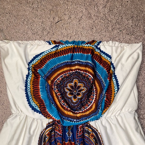 Charlotte Russe Women’s Strapless Boho Print Paisley Dance Dress Size Medium - Picture 3 of 11